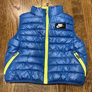 Nike Toddler Puffer Vest Blue 3T Outerwear Unisex Reversible